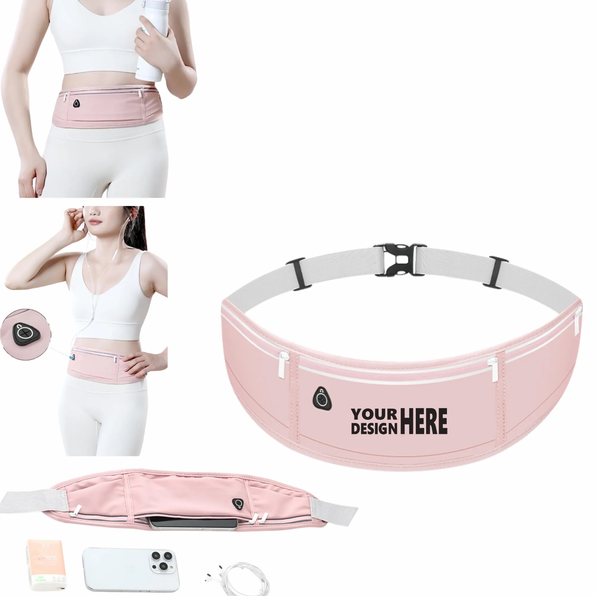 Women's Waterproof Running Waist Pack, Hiking Cycling Use