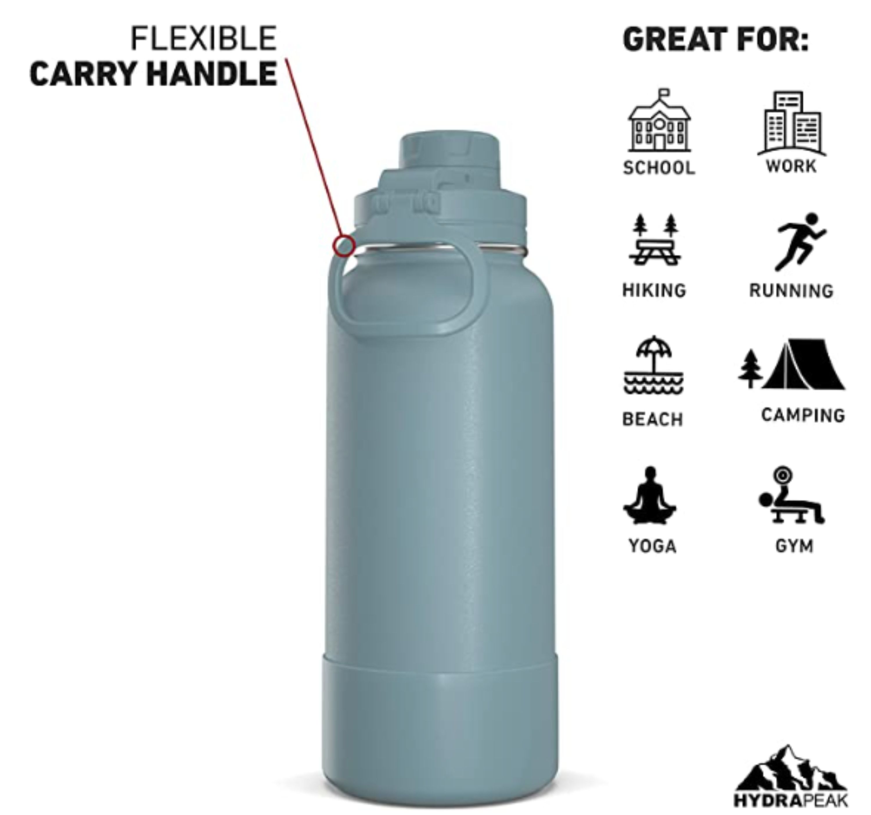 32 oz Hydrapeak Sport Water Bottle LIFETIME WARRANTY! 30