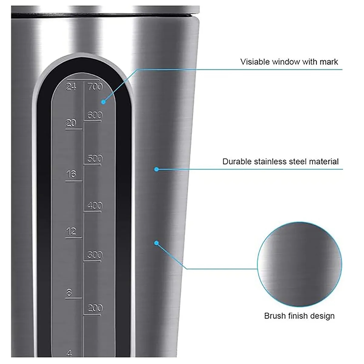 23oz Transparent scale Shaker Bottle Sports Water Cup 10