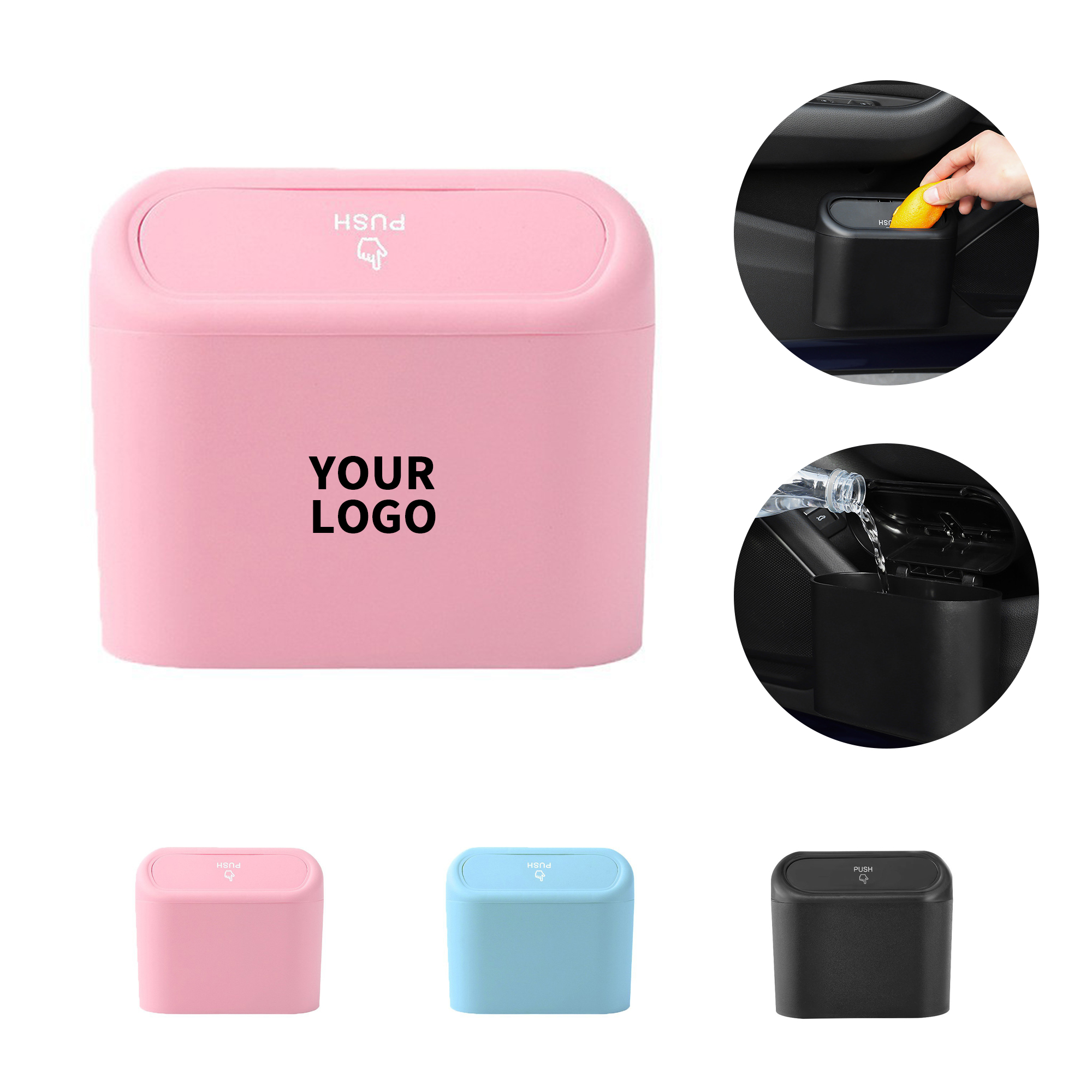 Mini Car Storage Bucket With Waste Bag Holder 6.1" 5