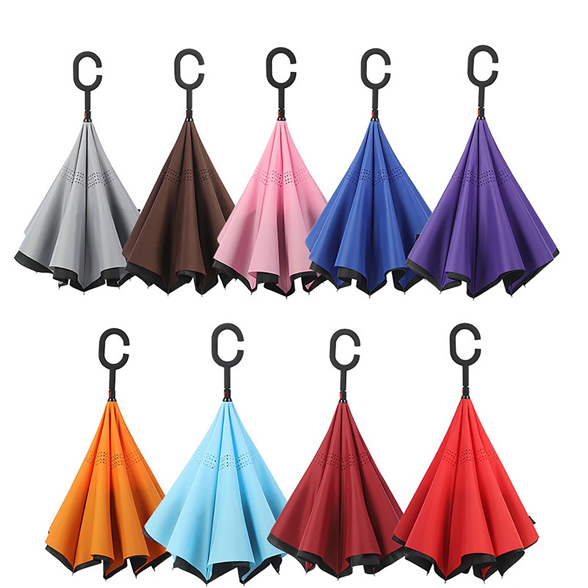 Reverse Upside Down Umbrella With C-Shaped Handle 9