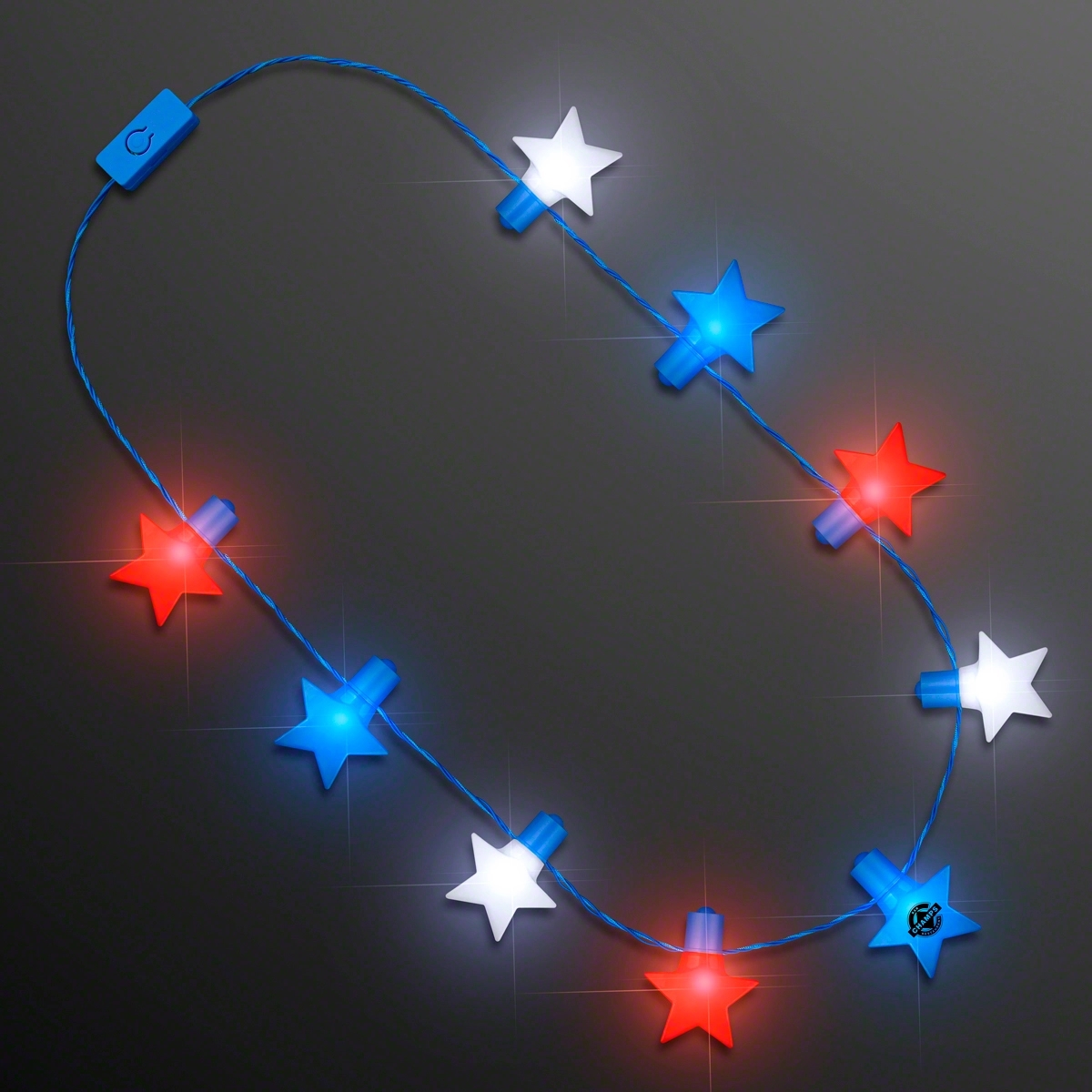 Red, White & Blue Stars String Lights Necklace 3