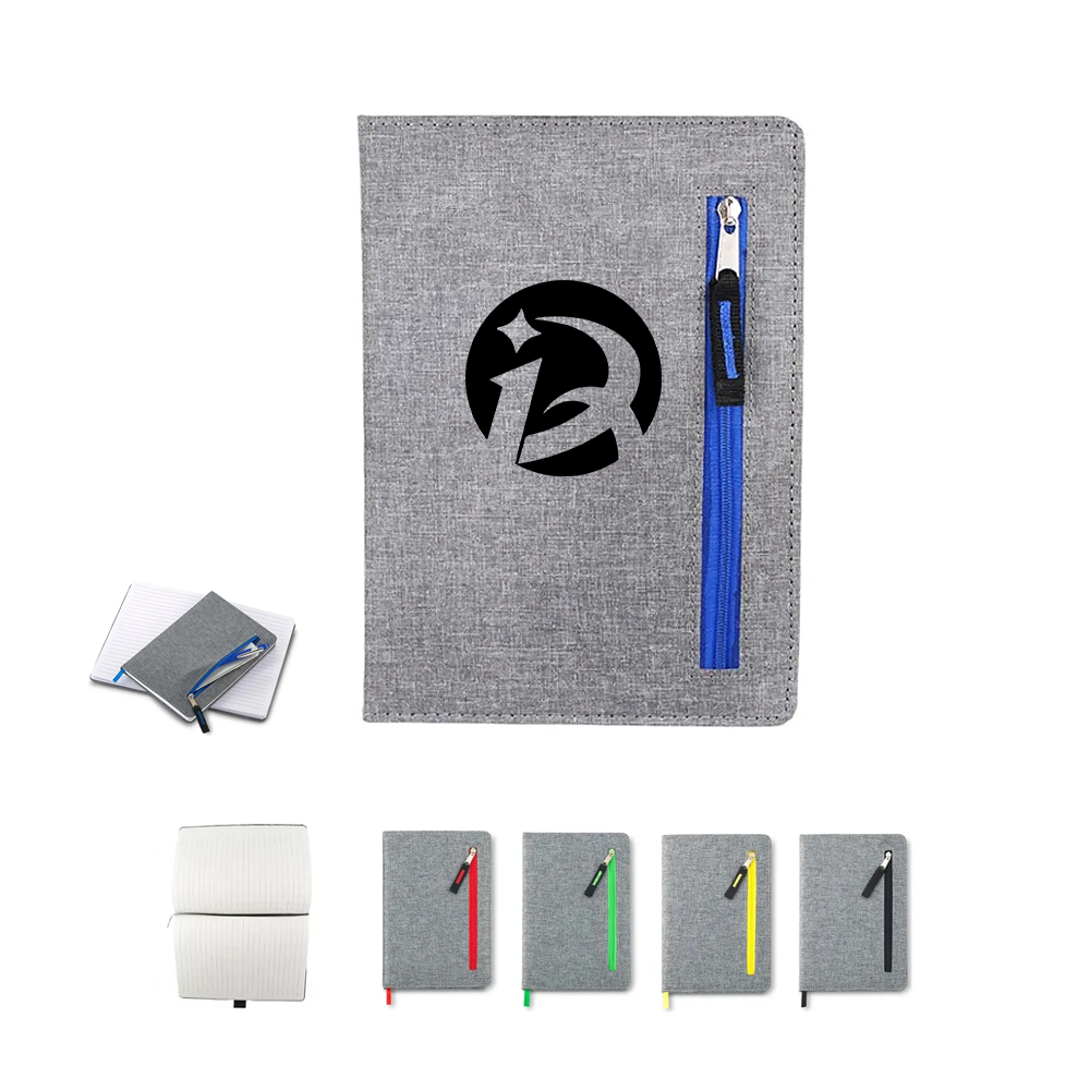 Fabric cover notebook with zipper pocket 2