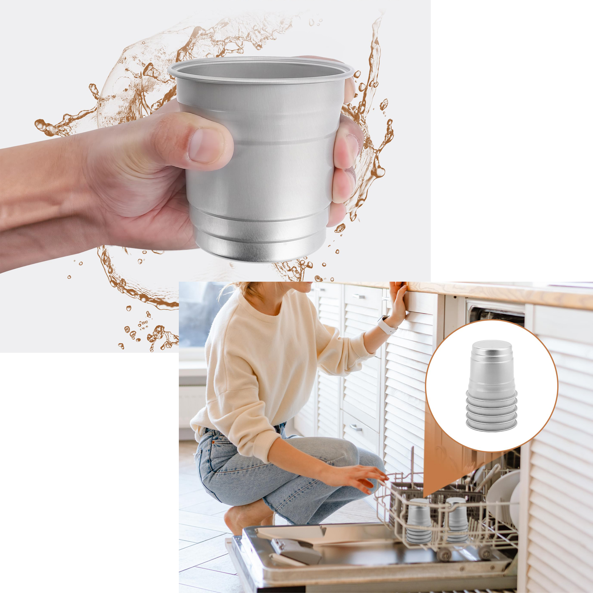 Recyclable Aluminum Party Cup with Easy-Drink Lip 6
