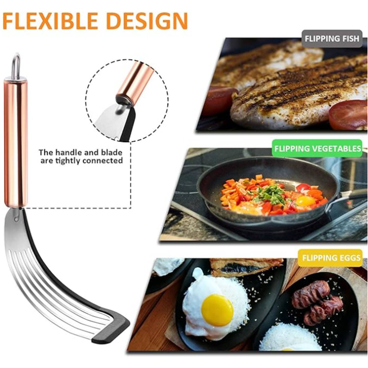 Silicone Stainless Steel Fish Spatula 6