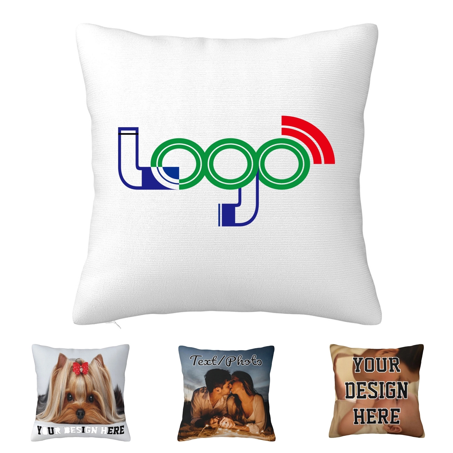 Custom 17.7" x 17.7" Full Color Cushion Cover With Zipper 1