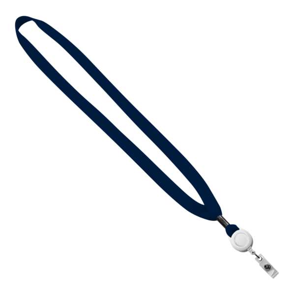 5/8" New Polyester "Shoelace" Lanyard with Retractable Badge Reel 88