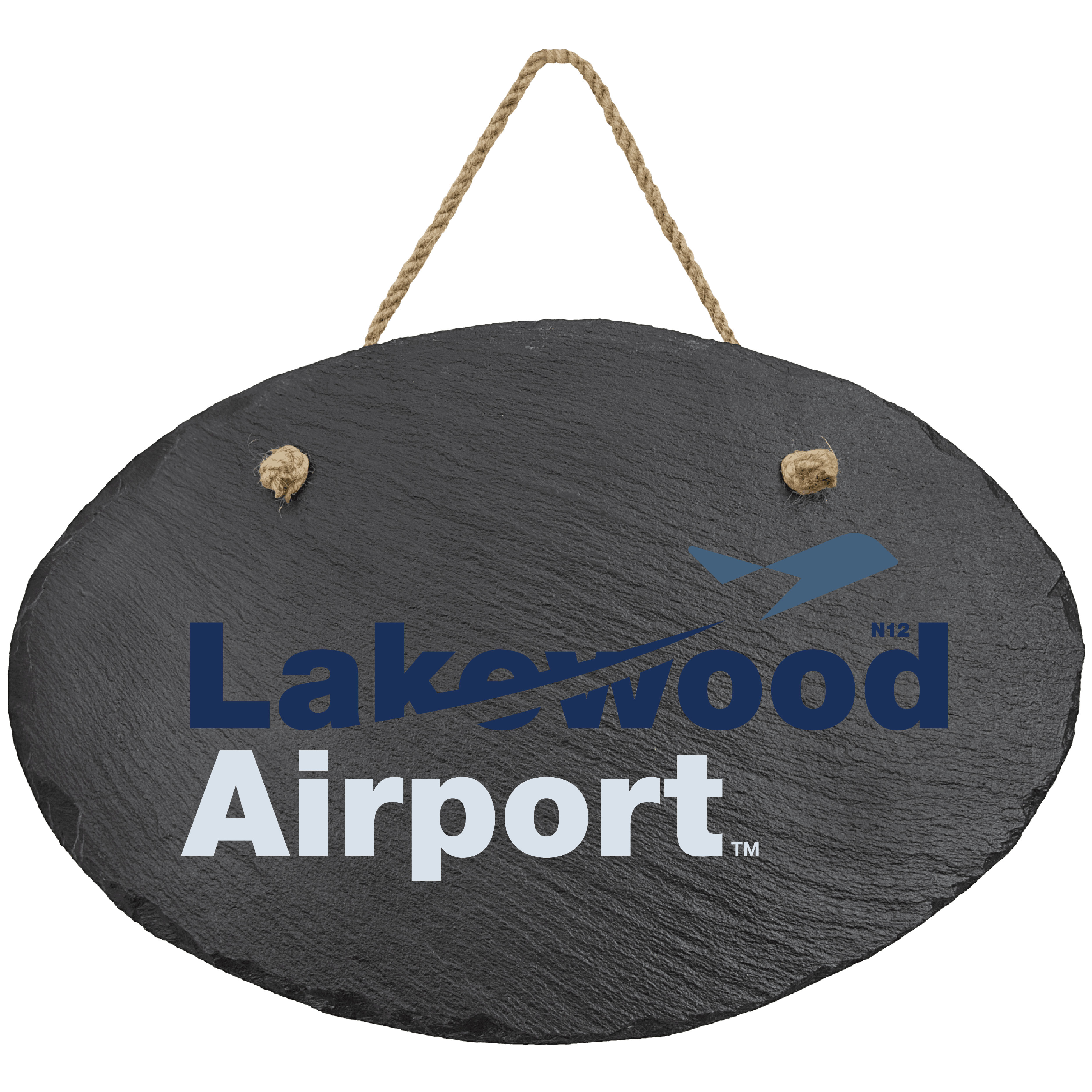 11 3/4" x 7 3/4" Oval Slate Decor with Hanger String 5