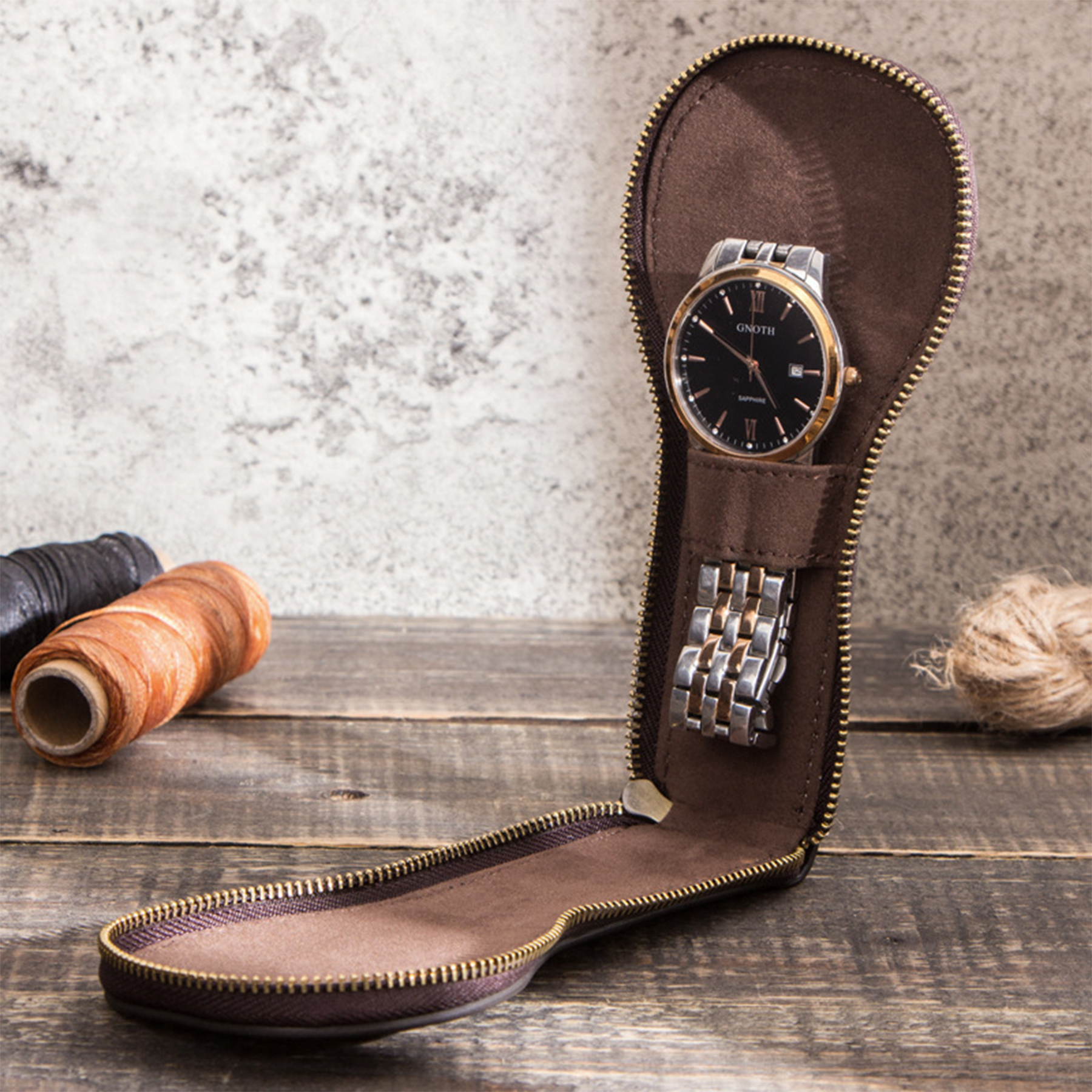 Genuine Leather Dust-proof storage bag for watch pockets 6