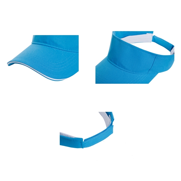 Stock Solid Color Poly Cotton Visor, Hook-And-Loop Fastener 19