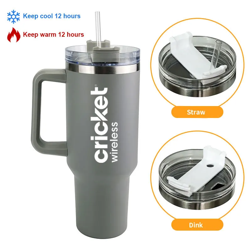 40 oz Tumbler With Handle and Straw 1