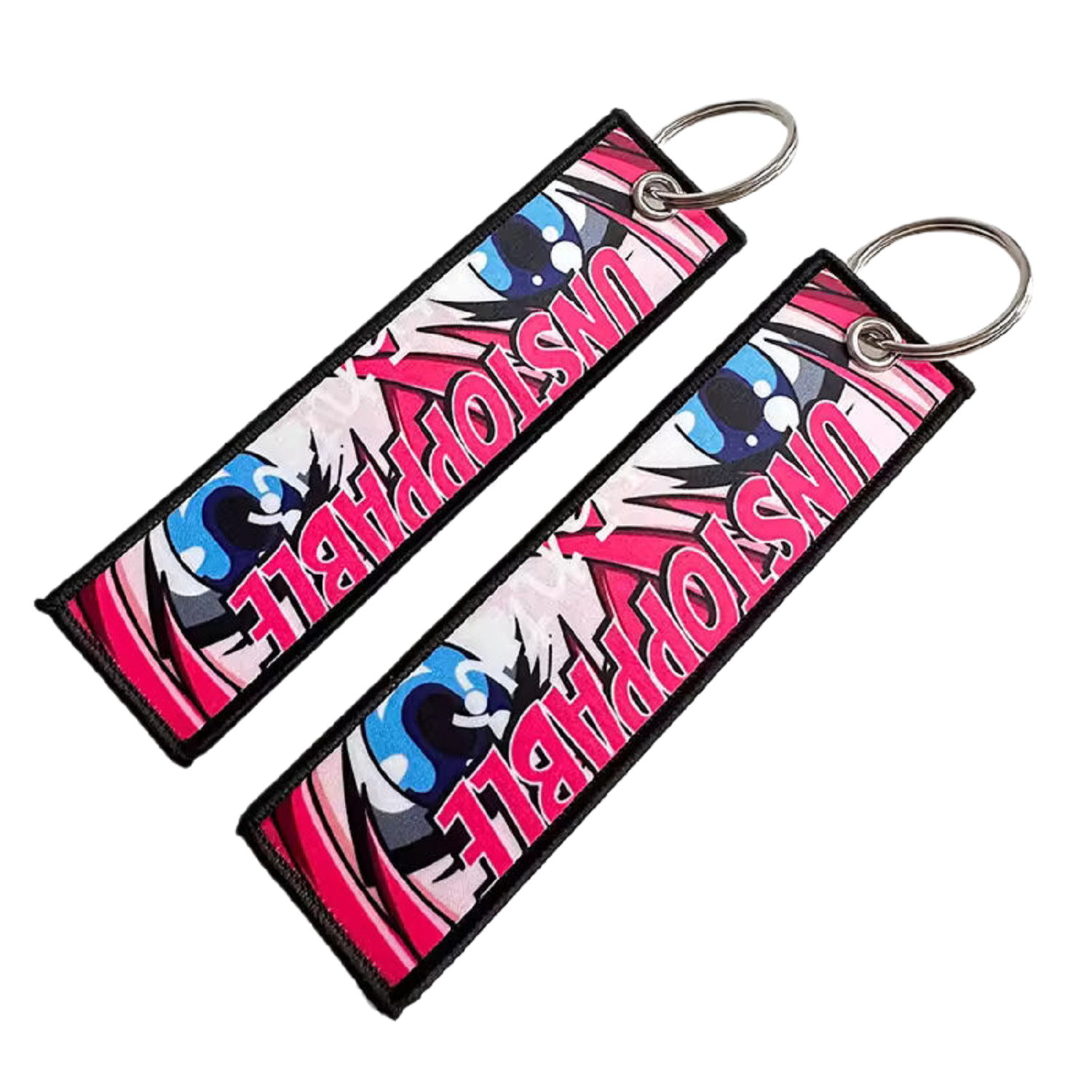 Full Color Fabric Keychain with Metal Ring 3