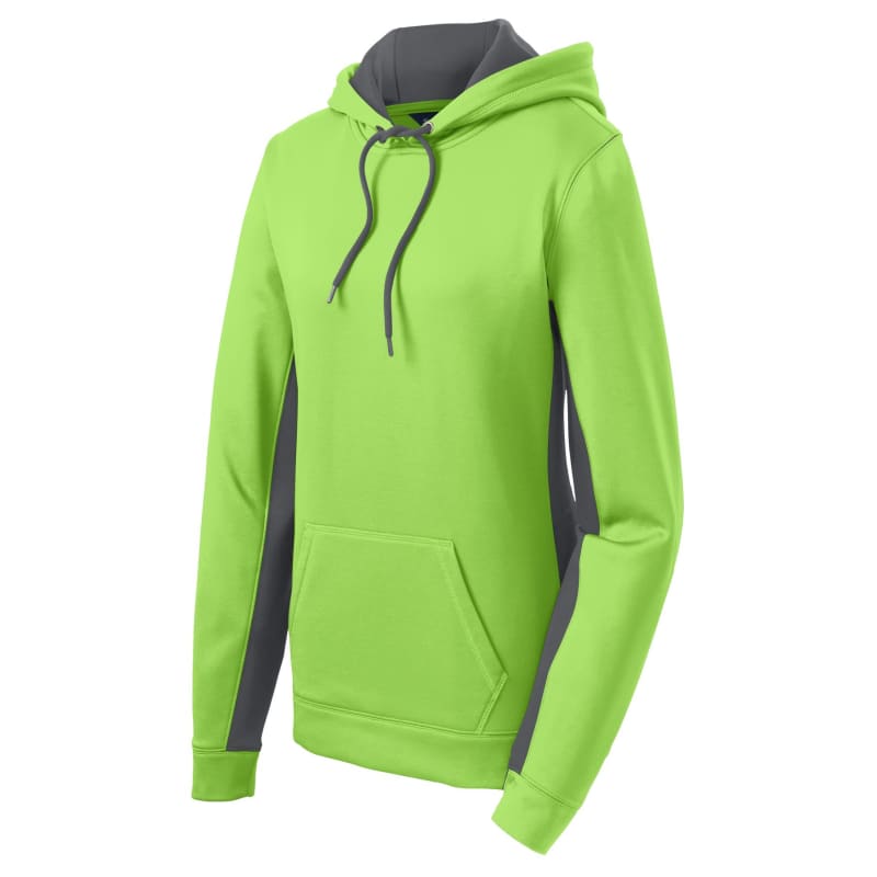 Sport-Tek Women's Sport-Wick Fleece Colorblock Hooded Pullover. 17
