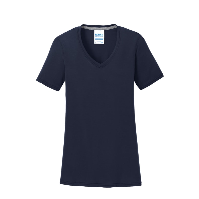Port & Company Women's Performance Blend V-Neck Tee. 53