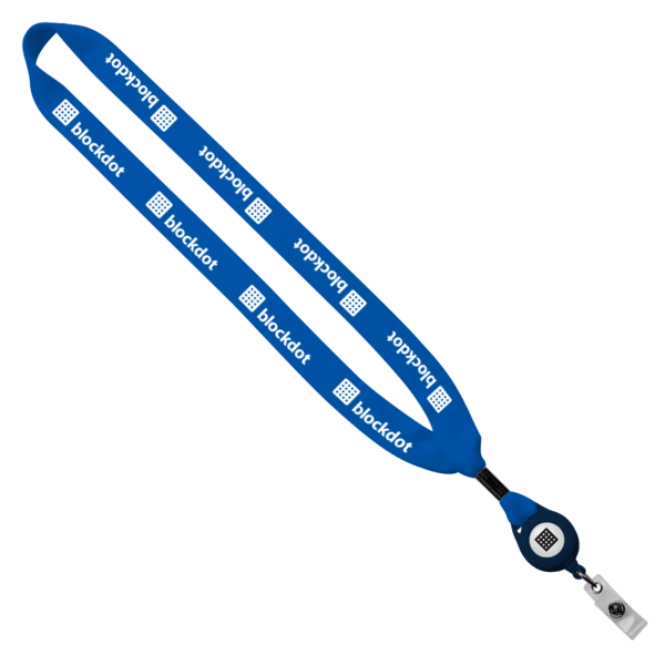 3/4" Cotton Lanyard with Metal Crimp & Retractable Badge Reel 257