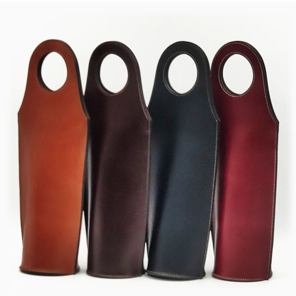 Reusable Leather Wine Tote Carrier Bag All-Over Printing 7