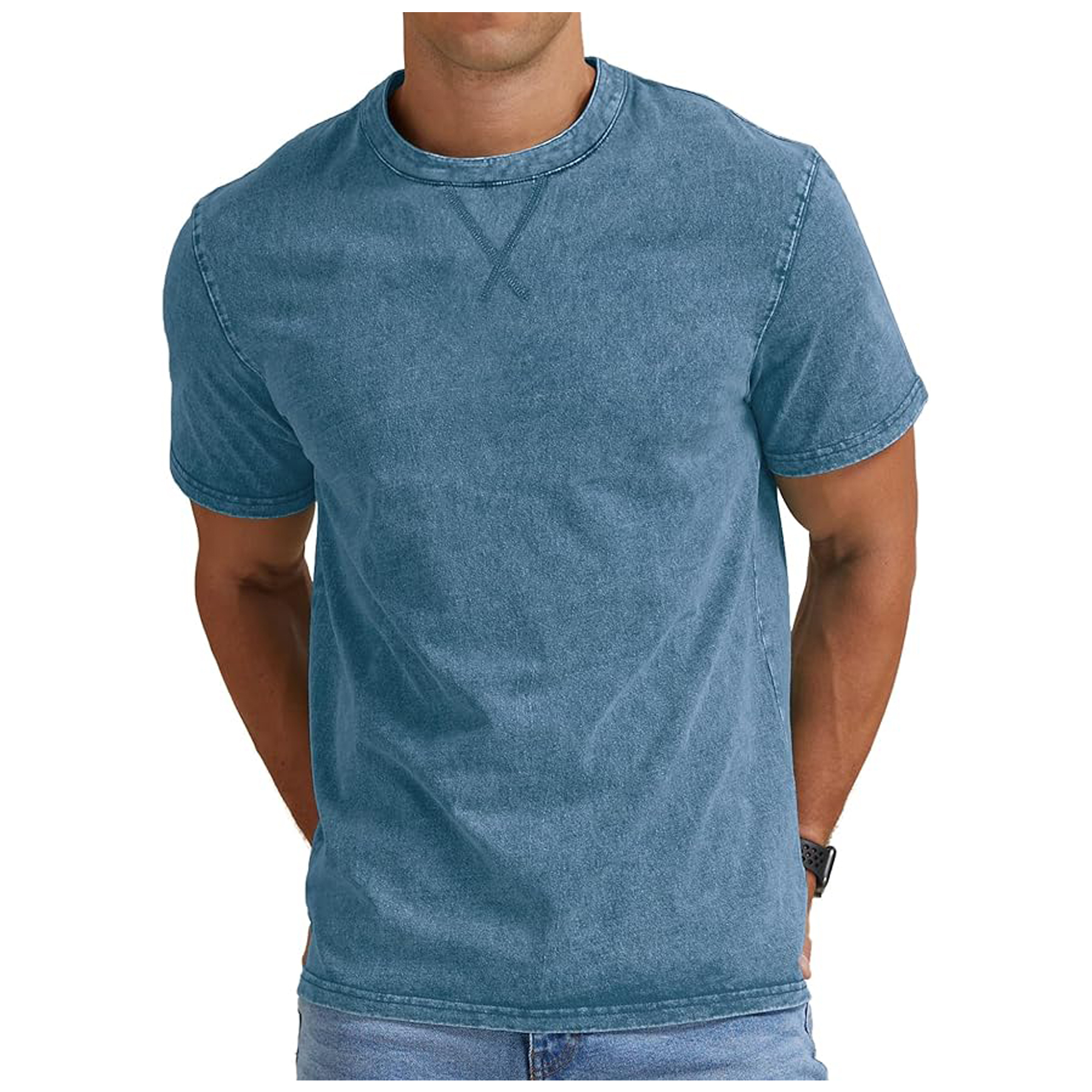 washed and distressed heavy cotton T-shirt 6