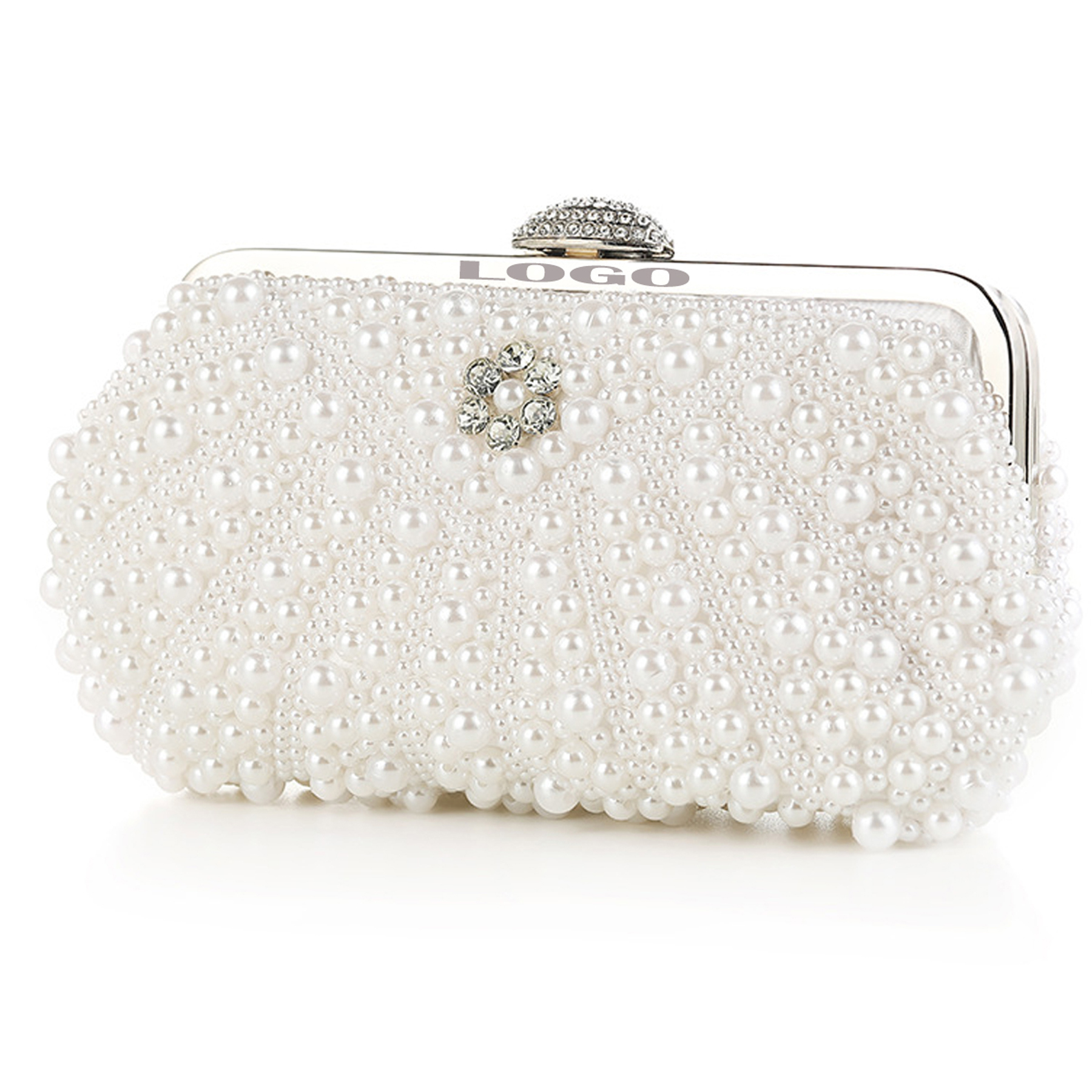 Beaded Pearl Floral Evening Clutch Bag 4
