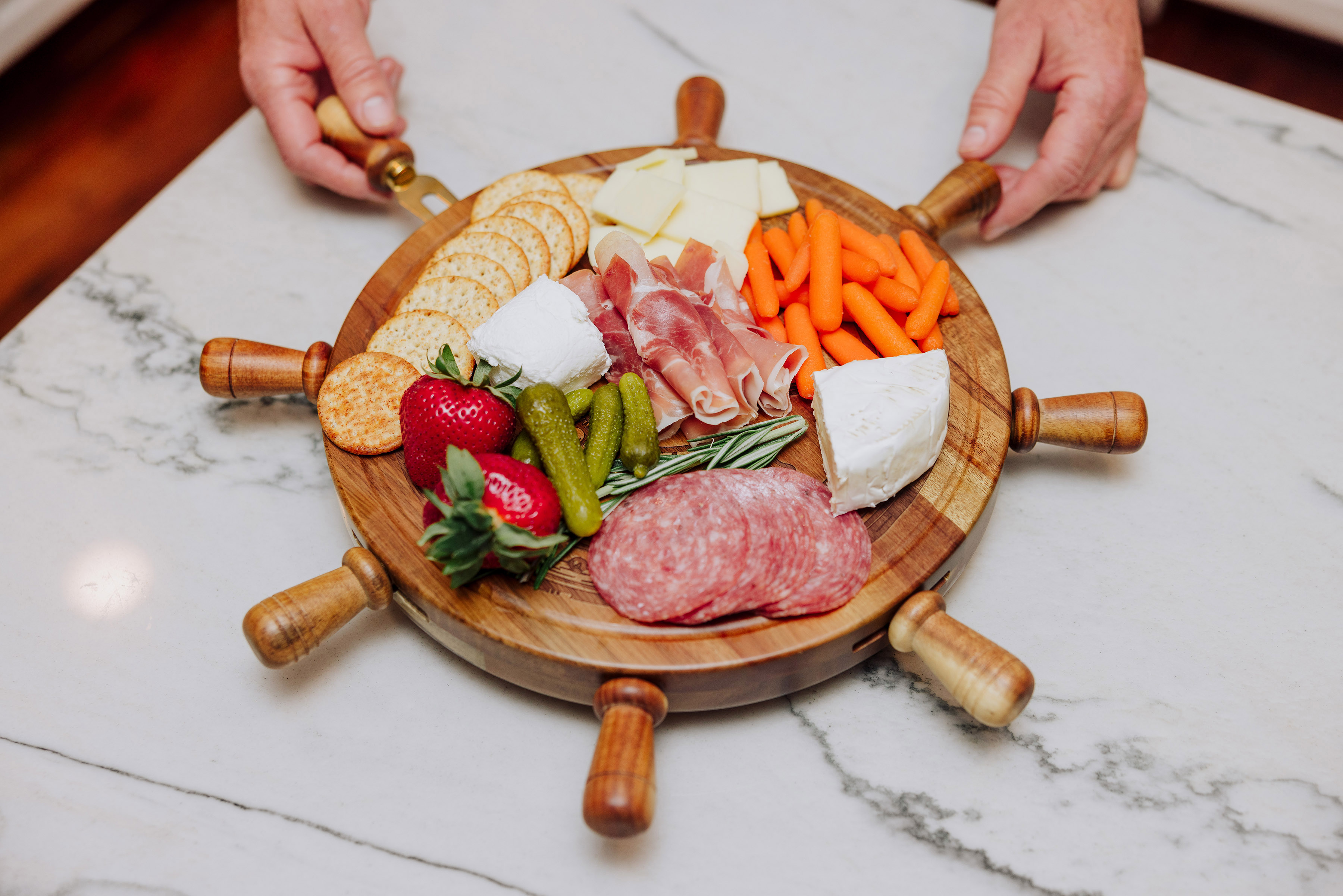 Helmsman Lazy Susan Cheese Board with Tool Set 3
