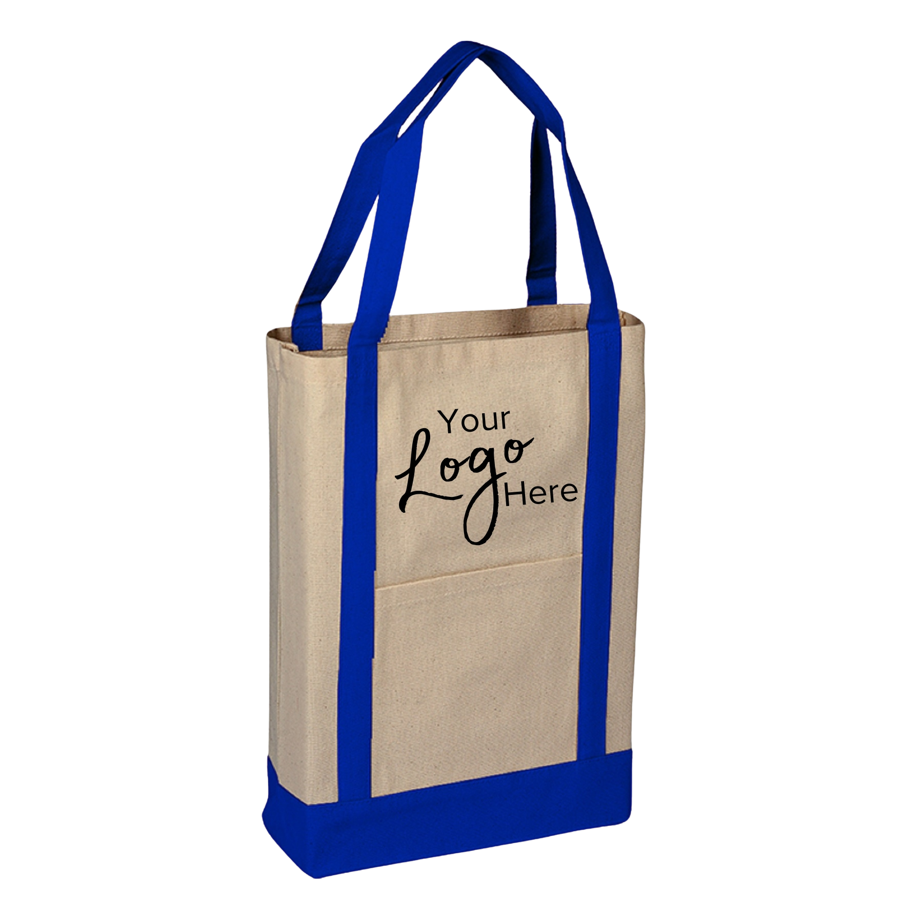 Two-Tone Canvas Deluxe Tote 14"W x 16"H x 4" Gusset Bag, custom tote bag with logo imprint 2
