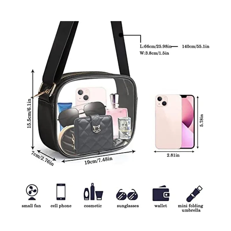 Stadium Approved Clear Crossbody Bags for Concerts Sports 6