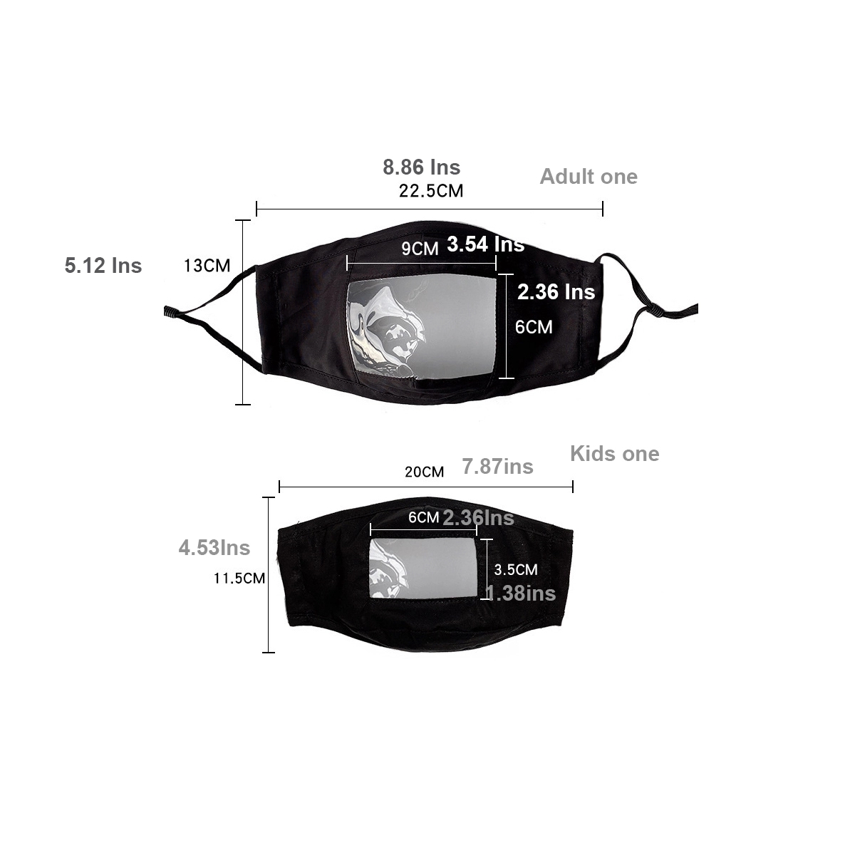 Lip visible protective face mask 3