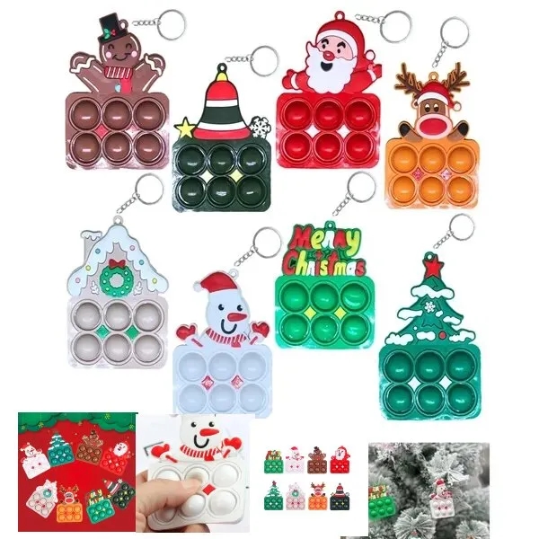 Christmas Ornament Push Bubble Pop Toy Keychain 3