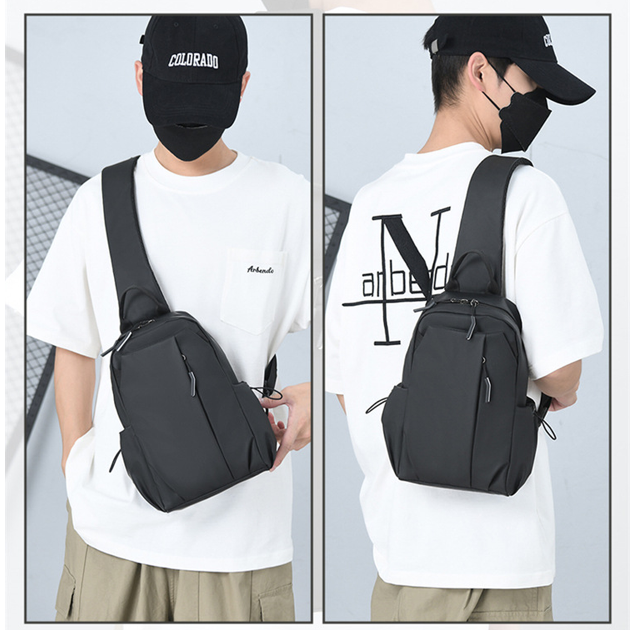 Water-Resistant Nylon Casual Chest Bag 5