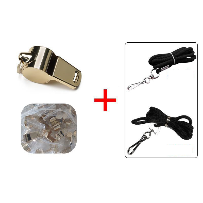 Custom Gold Stainless Metal Whistles Keychain 3