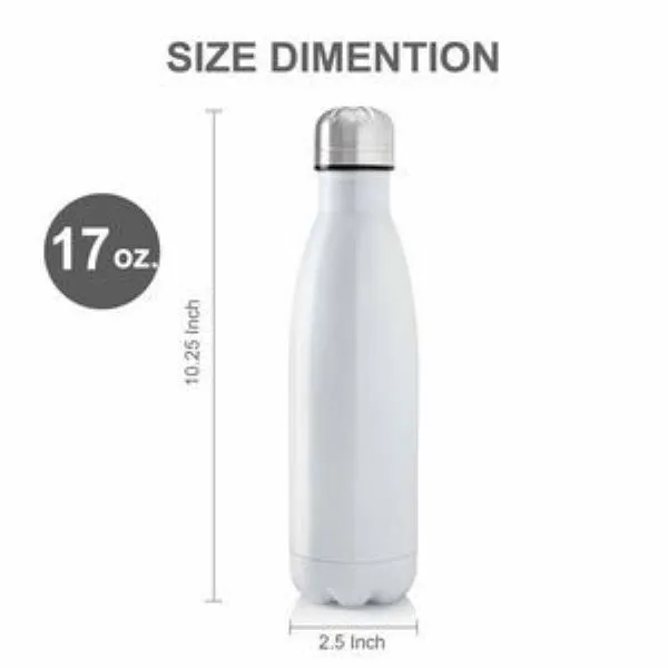 17 oz. Travel Stainless Steel Vacuum Insulated Thermos Bottl, custom water bottle with logo imprint 2