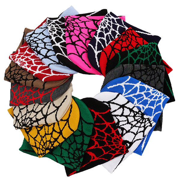 Spider Web Pattern Beanie with Custom Logo 3