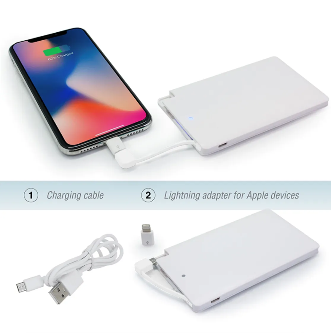 Emory - 2500 mAh SLIM PORTABLE POWER BANK WITH CABLE 4