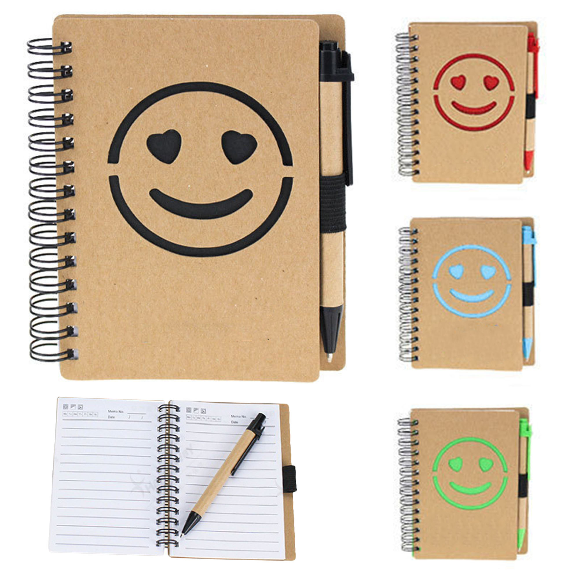 Eco-Friendly Smiley Notepad with Pen – Custom Logo 1