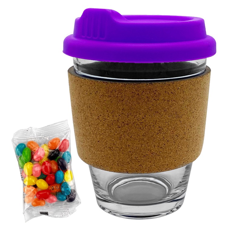 Jelly Bean In Cork Band Glass Coffee Cup 15