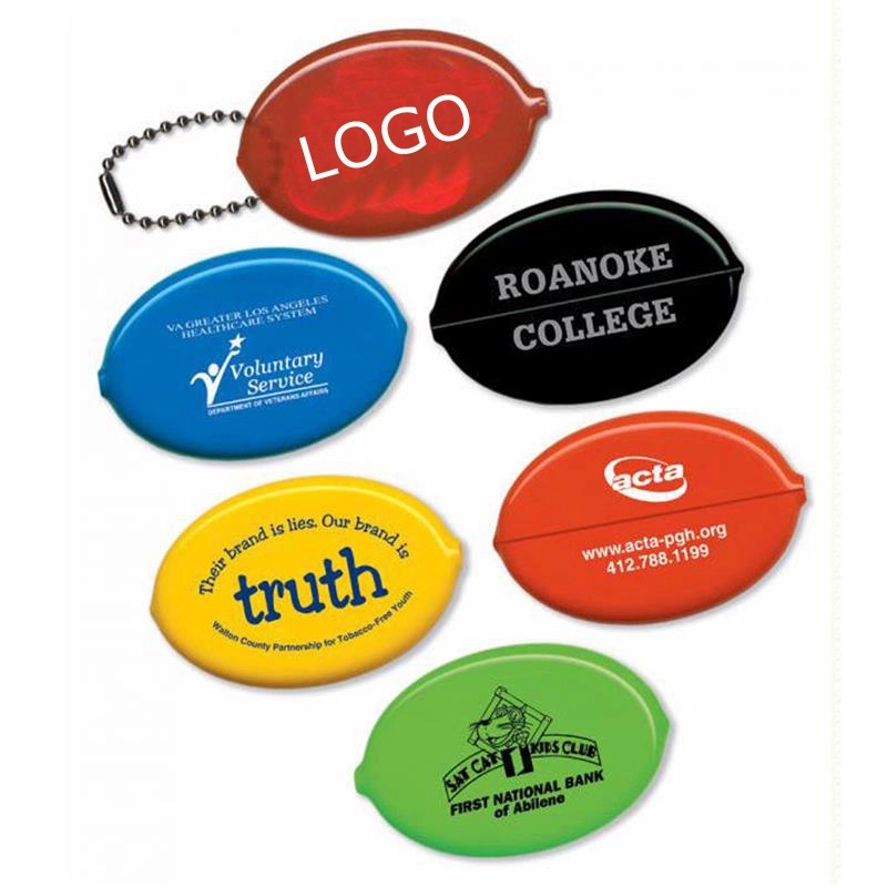 Oval Squeeze Coin Purse Keyring 5