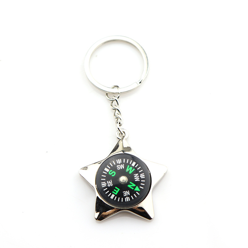 Metal Star Compass Keychain 5