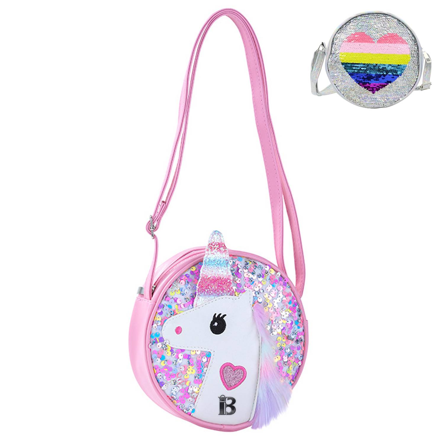 Pu Leather Little Girls Unicorn Crossbody Bag 8