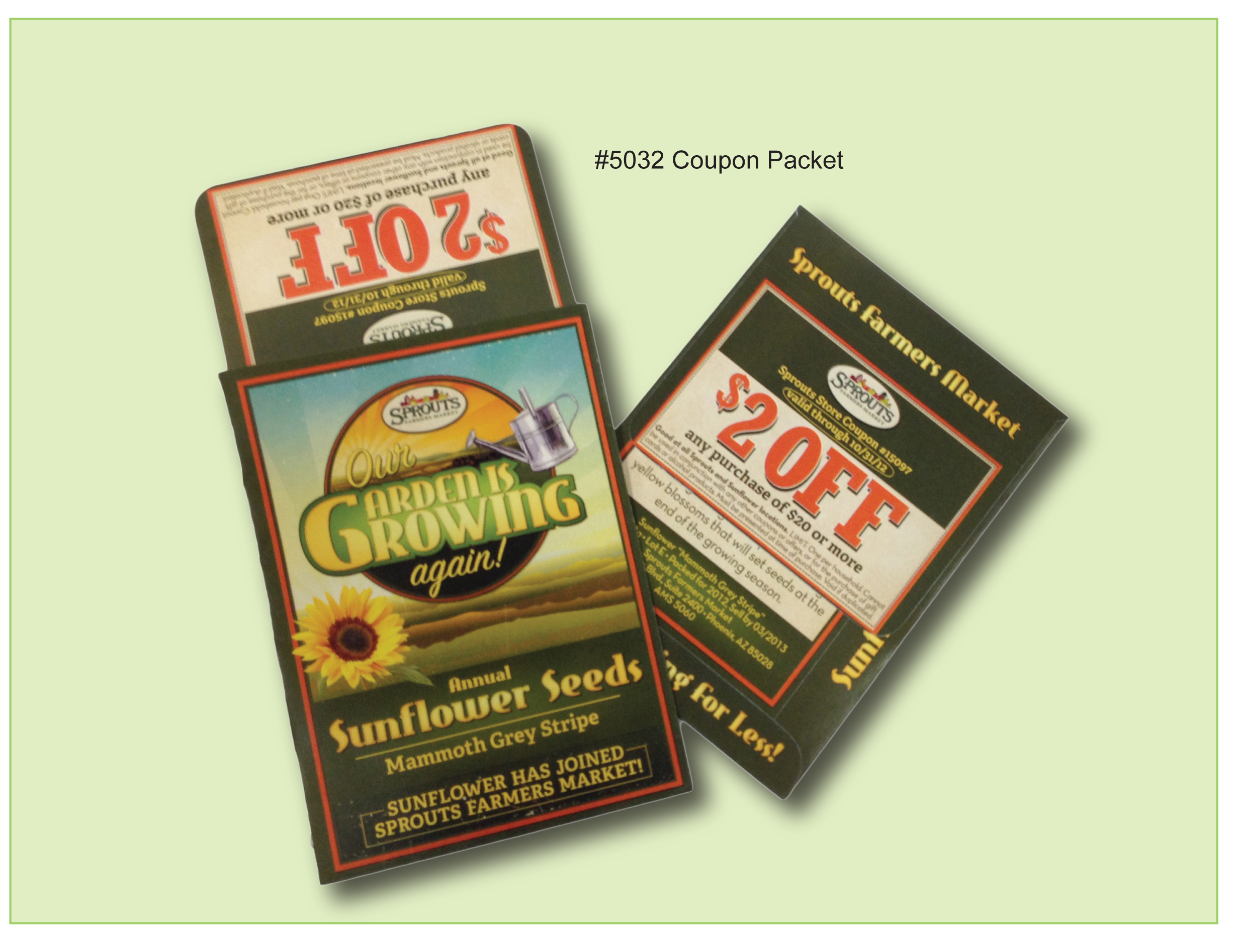 Custom Designed Seed Packet with Tear Off Coupon 3.25" x 4.5" 3