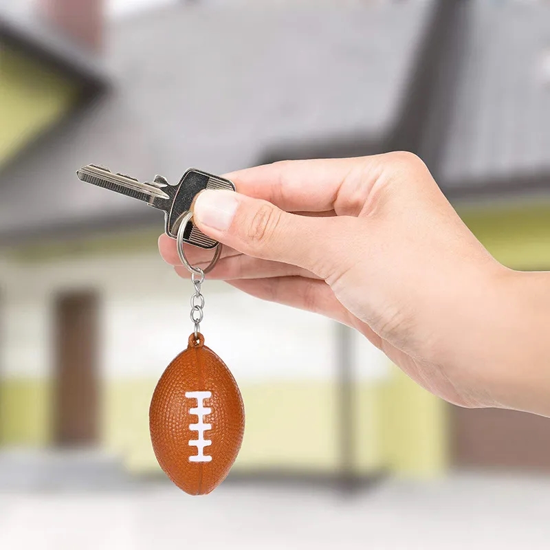 Customized PU Football Keychain 2