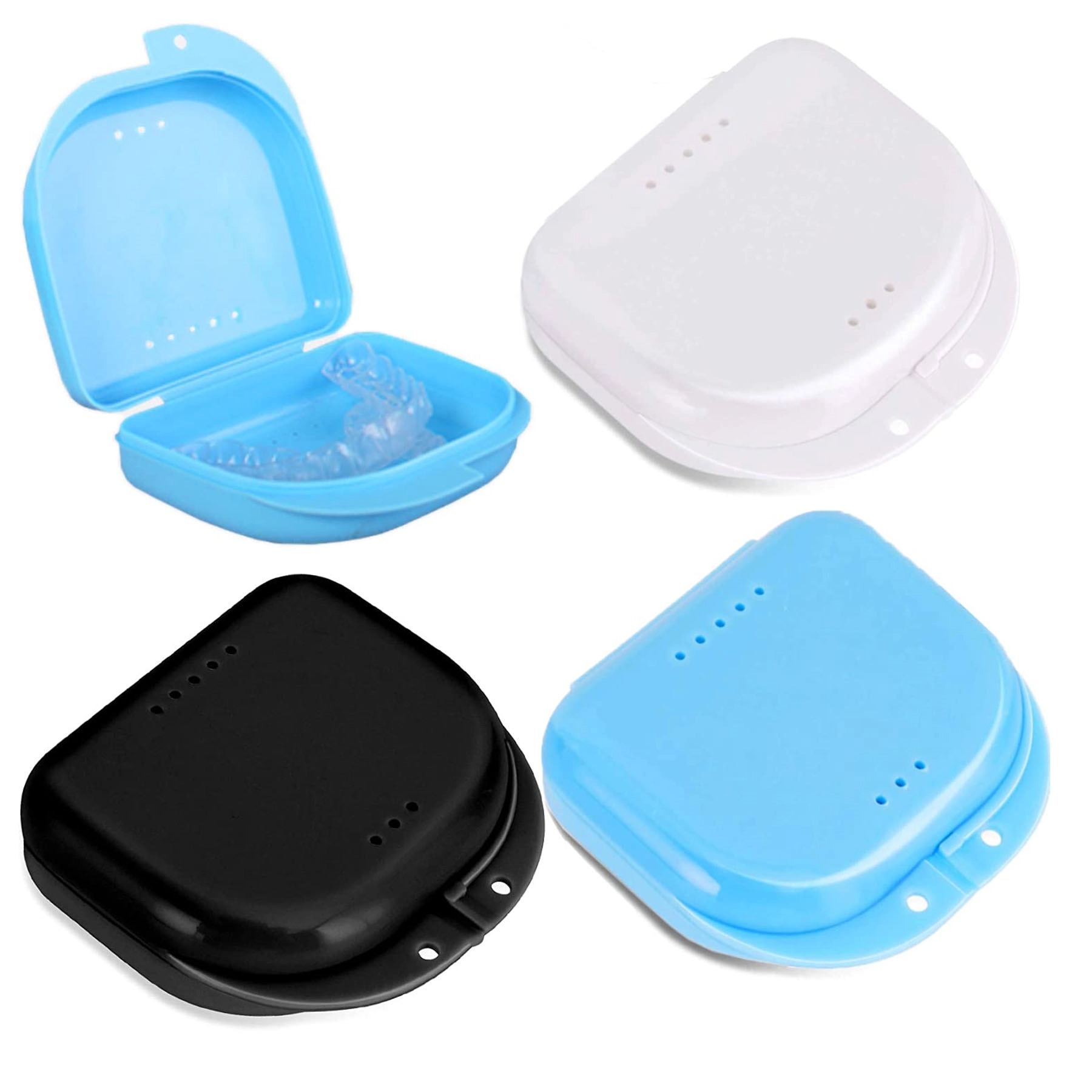 Dental Tray Denture Box Container With Vent Holes Teeth Case