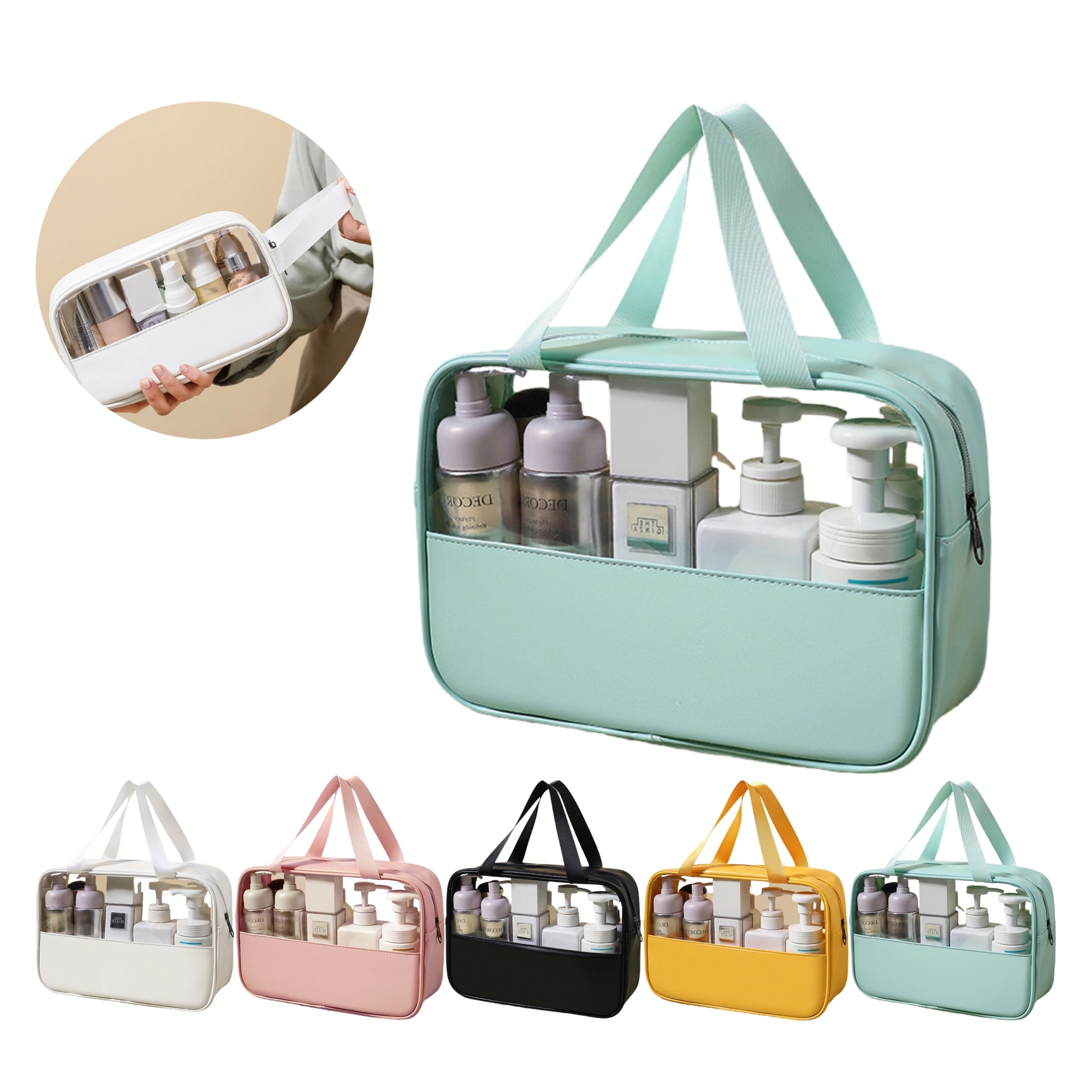 MOQ 50 PU Transparent Makeup Bag 6