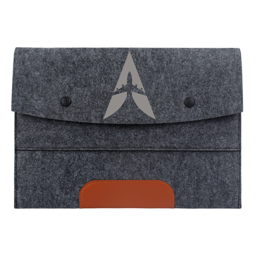 Felt Laptop Sleeve with PU Accent and 2-Button Closure 3