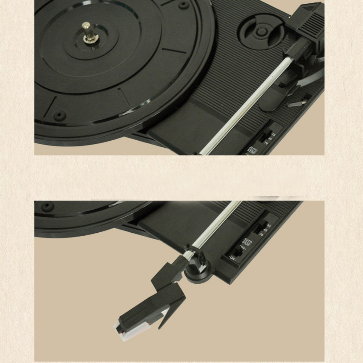 Portable Bluetooth Vinyl Record Player with Speakers 2