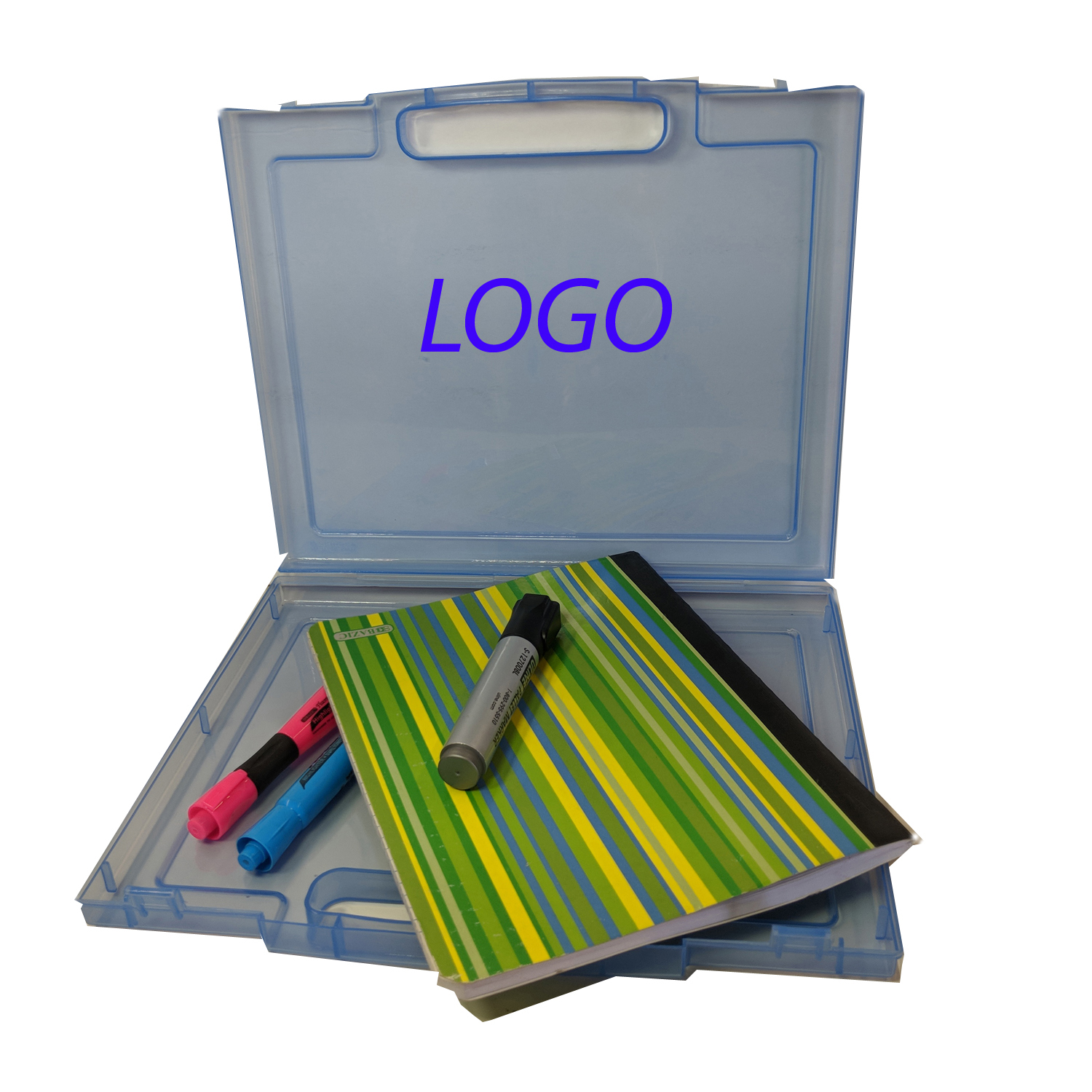 Translucent Light Blue Document Case with Handle Made in Japan 2