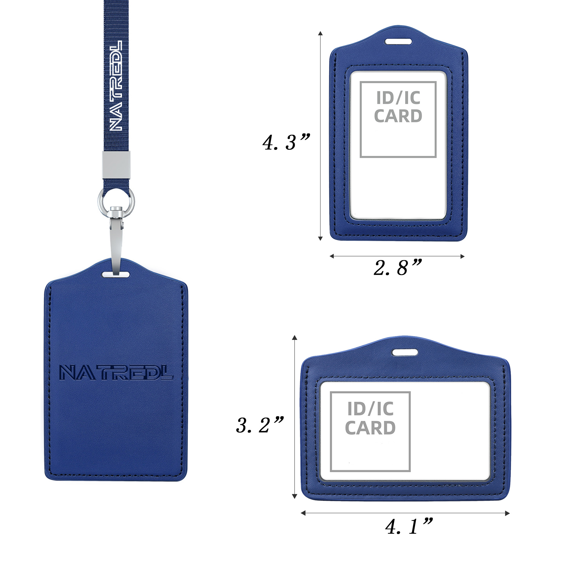 Leather Protective Case For ID Badge With Hanging Strap 2