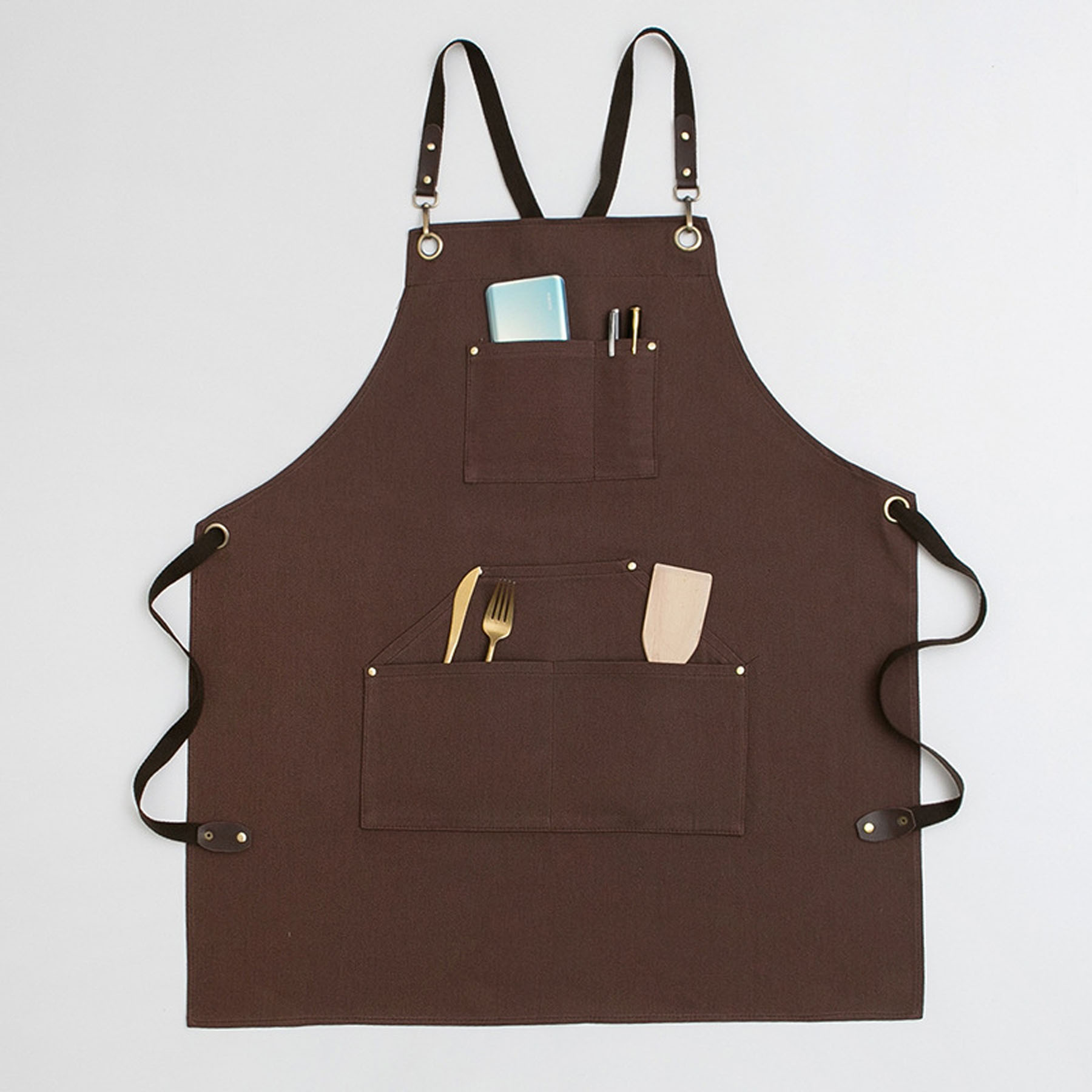 Unisex Denim Apron with Pockets for Kitchen Cooking 2