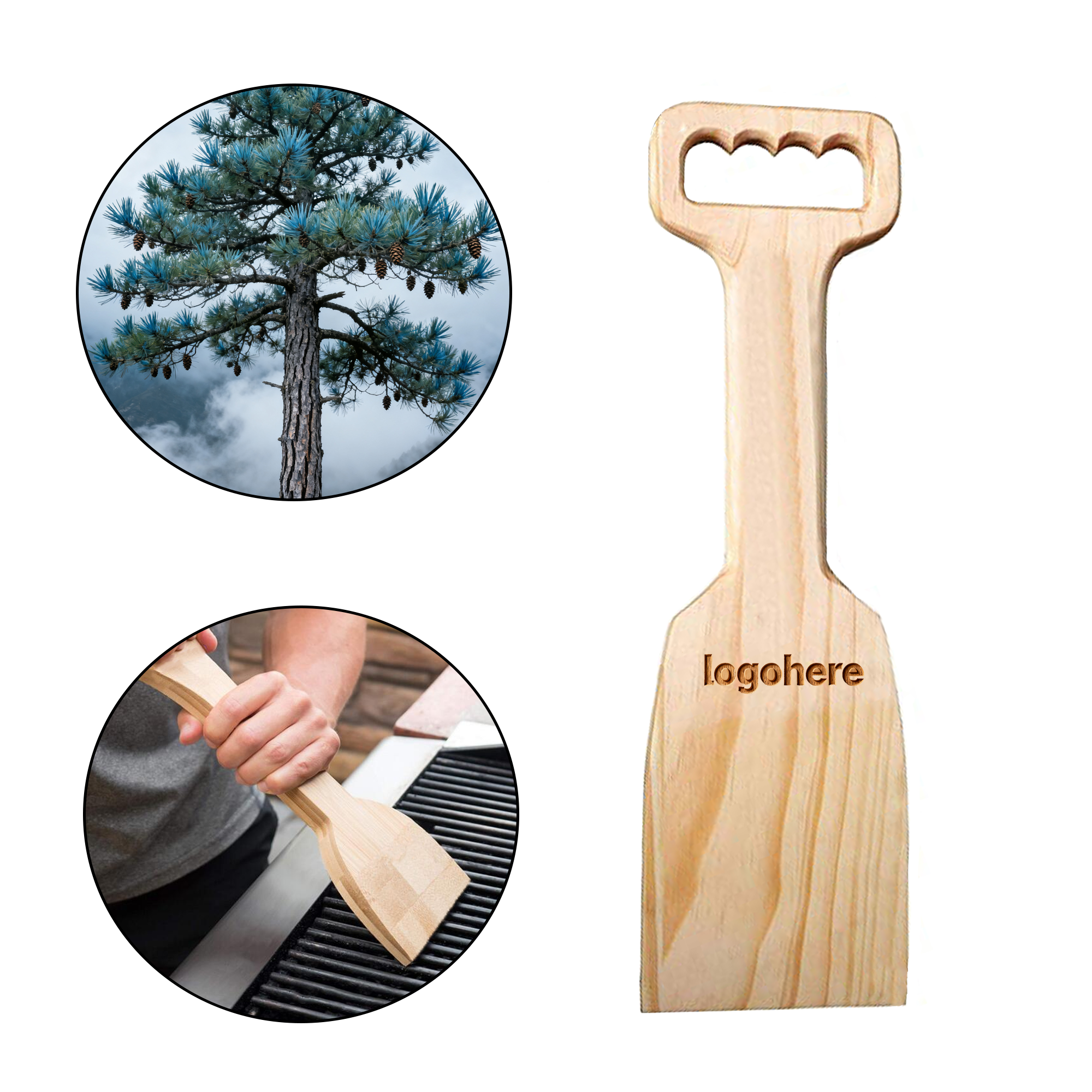Non Scratch Wooden Grill Scraper 2