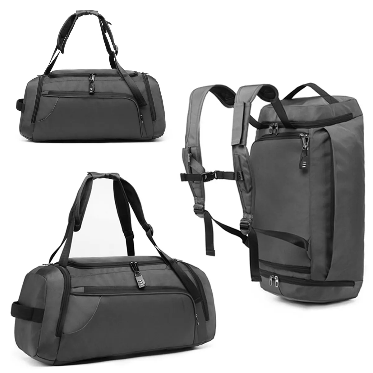 Overnight Travel Duffel Bag Backpack with Combination Lock 9