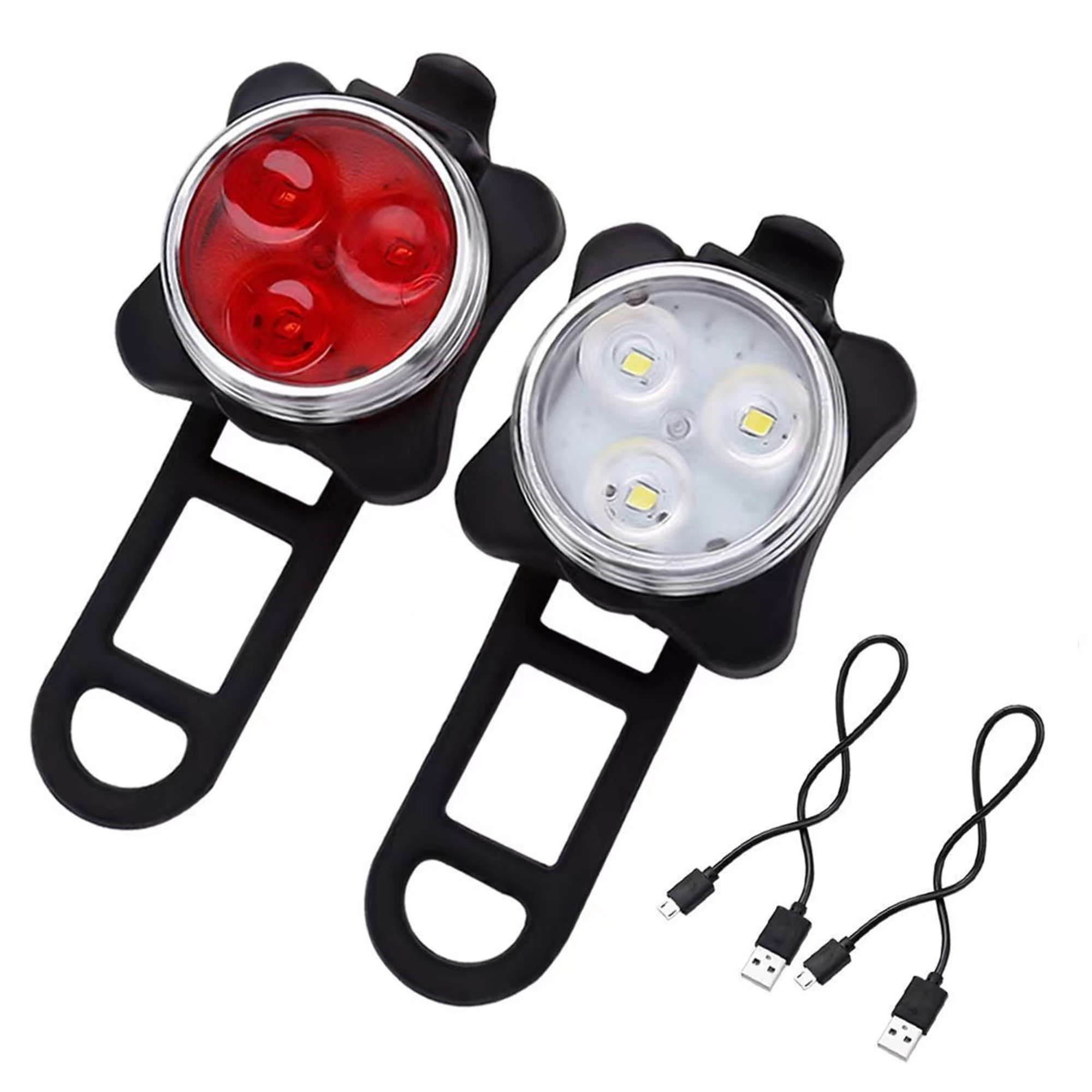 2 Pack LED Rechargeable Front Bike Lights Set 5