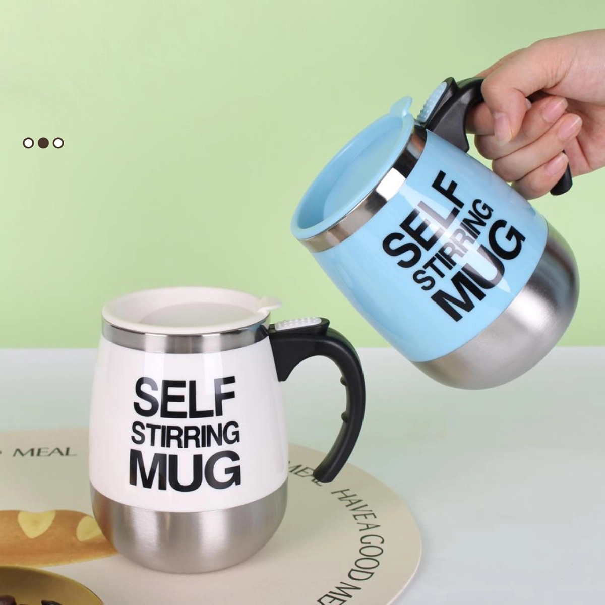 Auto Self Stirring Mixing Mug, custom mug with logo imprint 7